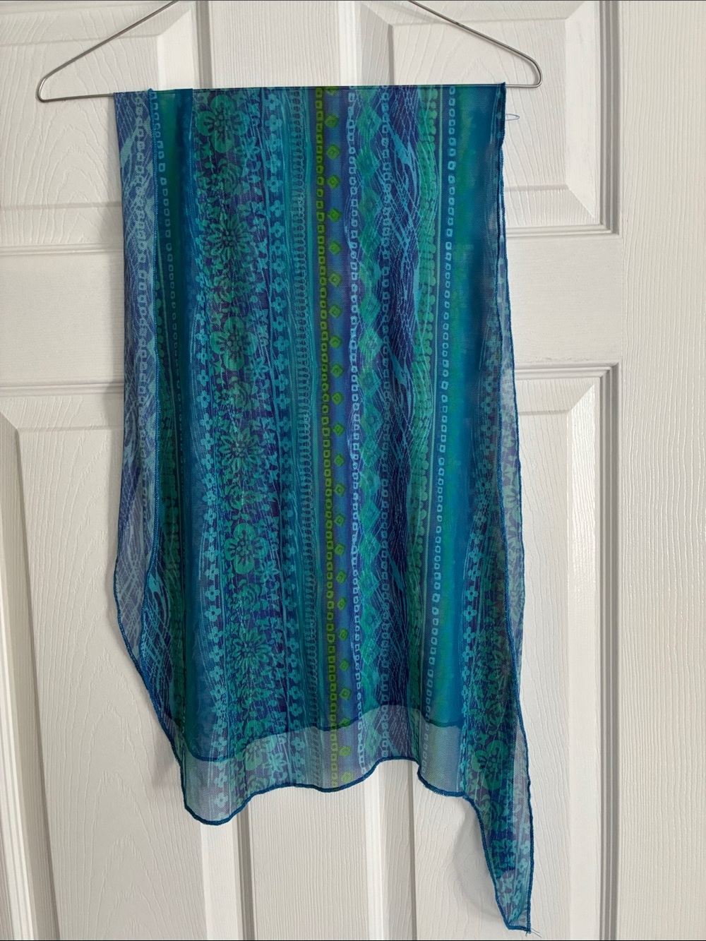 Pretty Sheer Sarong, Blue-Green, One Size